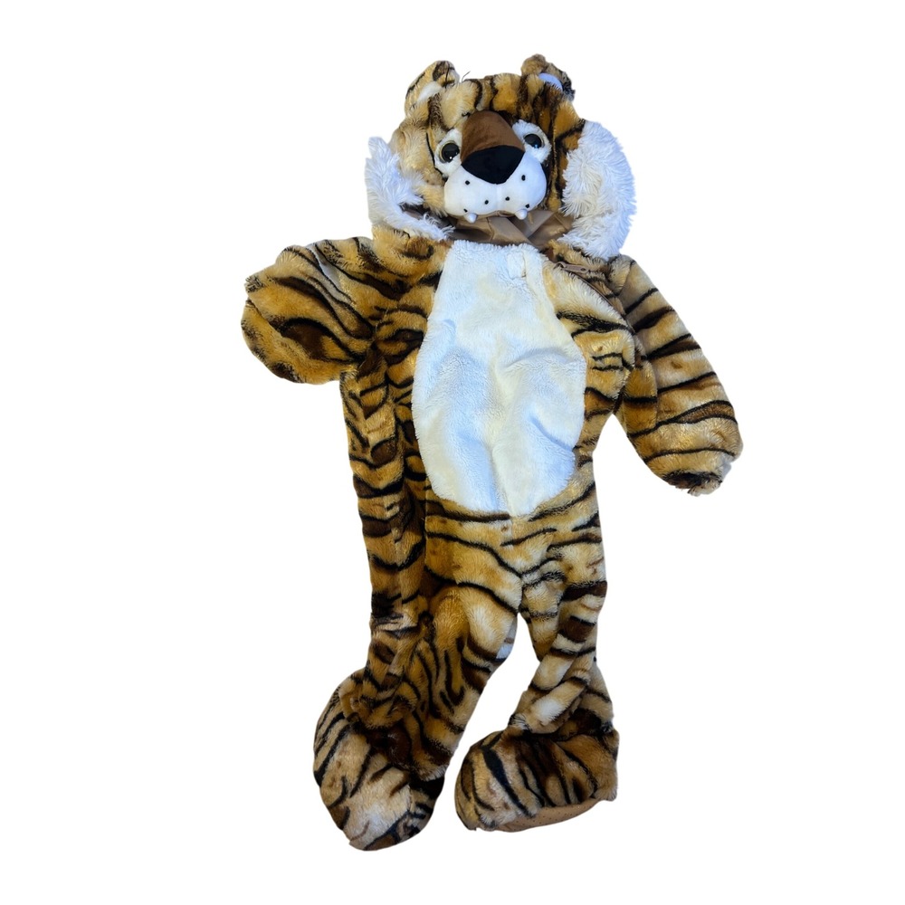 Tiger Costume Baby 6-12 Months Plush Striped Halloween Bodysuit Hooded